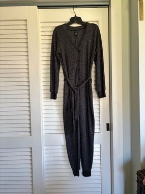 GAP Heathered Dark Gray Knit Button Cardigan